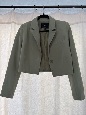 Rag & Bone Cropped Olive Green Women's Blazer Jacket